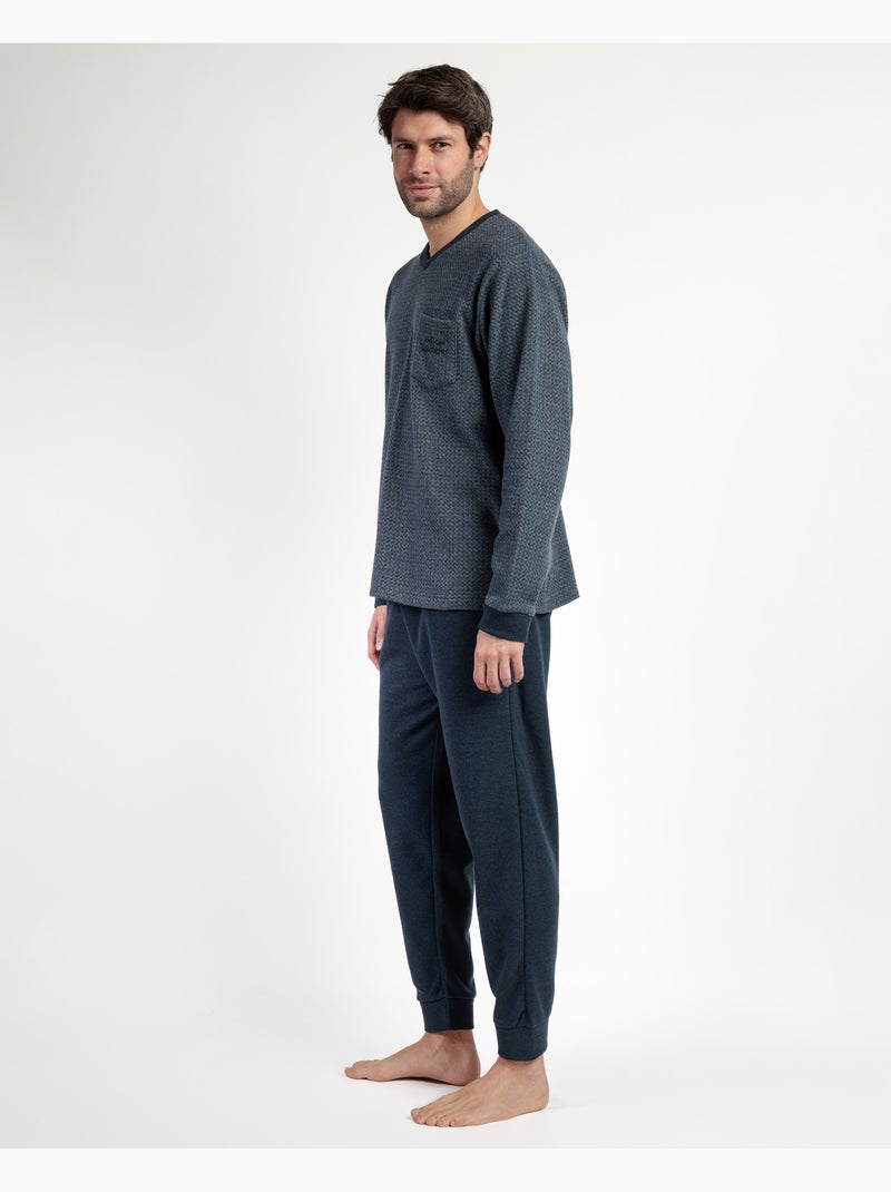 ADMAS MAGNIFIC Pijama Manga Larga Pico Grigio para Hombre Gris - Kiabi