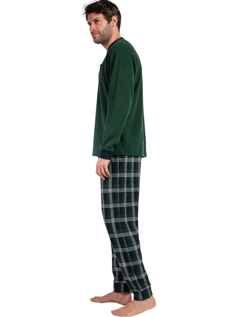 ADMAS MAGNIFIC Pijama Manga Larga Pico Smeraldo para Hombre Verde - Kiabi