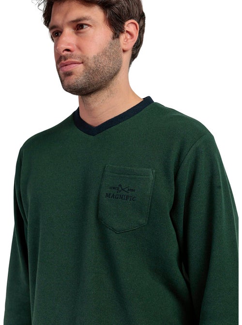 ADMAS MAGNIFIC Pijama Manga Larga Pico Smeraldo para Hombre - Kiabi