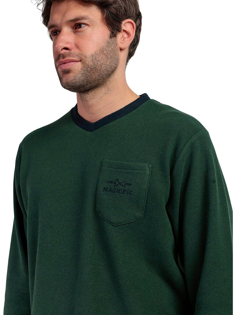 ADMAS MAGNIFIC Pijama Manga Larga Pico Smeraldo para Hombre Verde - Kiabi
