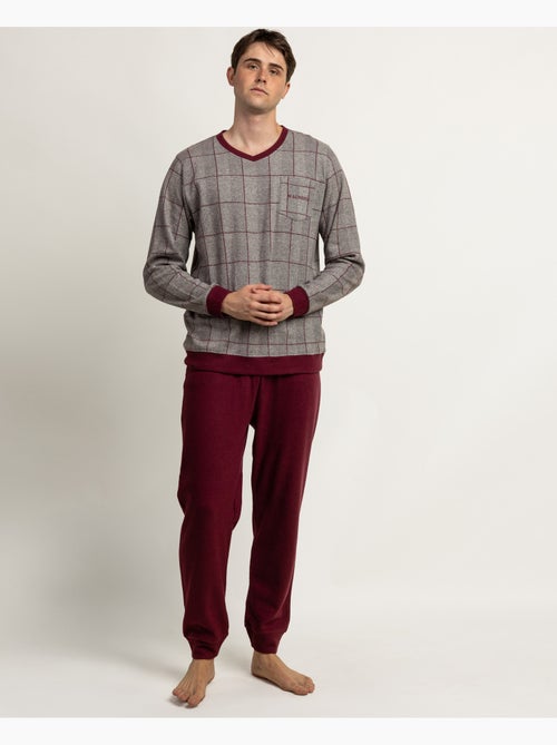ADMAS MAGNIFIC Pijama Manga Larga Pico Windsor para Hombre - Kiabi