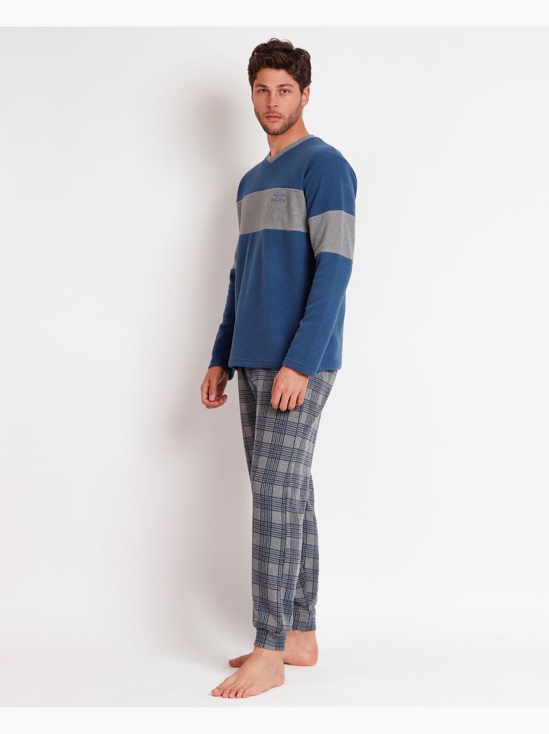 ADMAS MAGNIFIC Pijama Manga Larga Saxony para Hombre Azul - Kiabi
