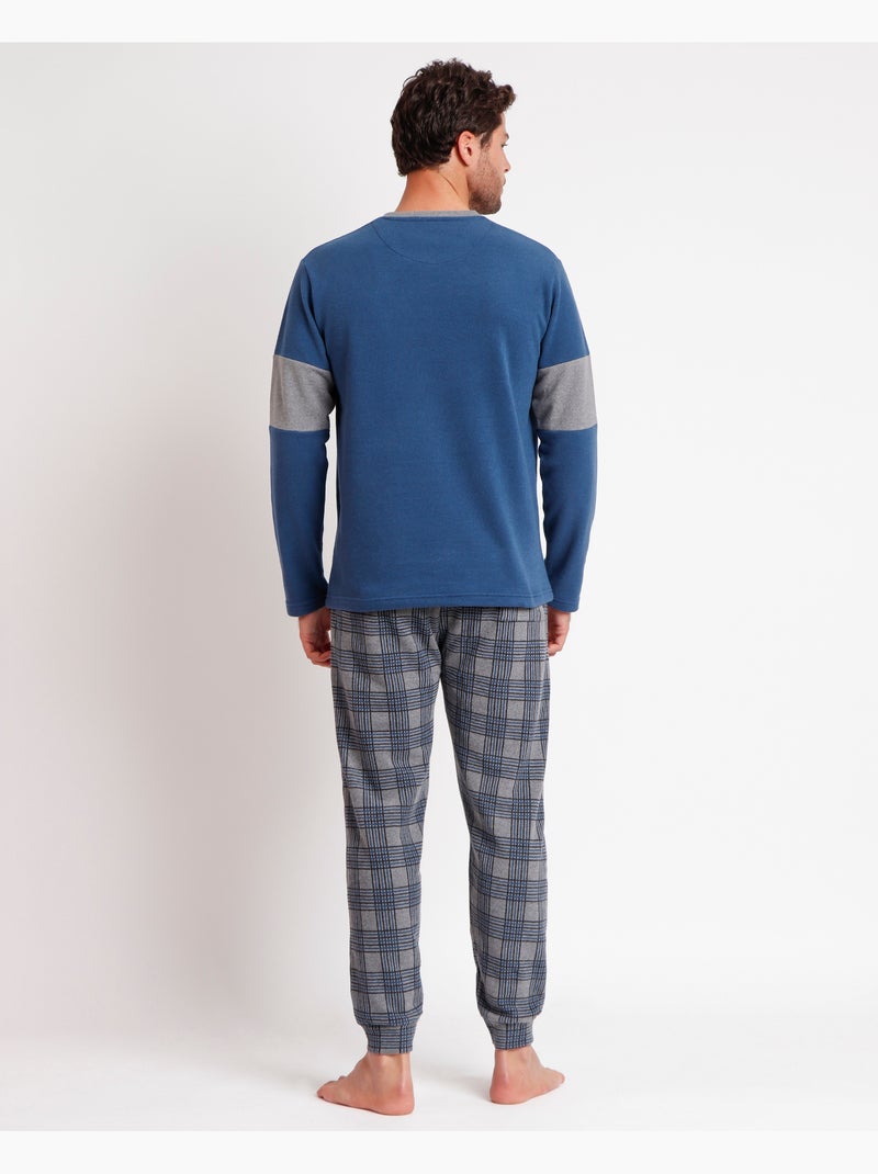 ADMAS MAGNIFIC Pijama Manga Larga Saxony para Hombre Azul - Kiabi
