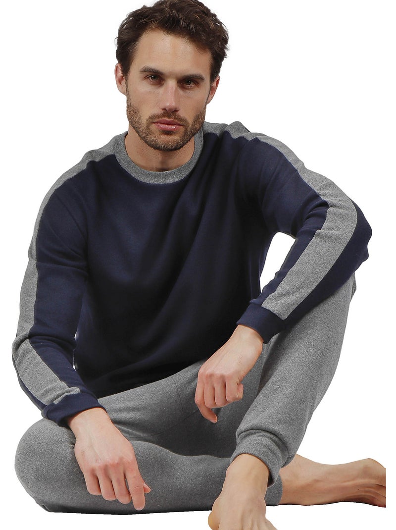 ADMAS MAGNIFIC Pijama Manga Larga Solid para Hombre Azul marino - Kiabi