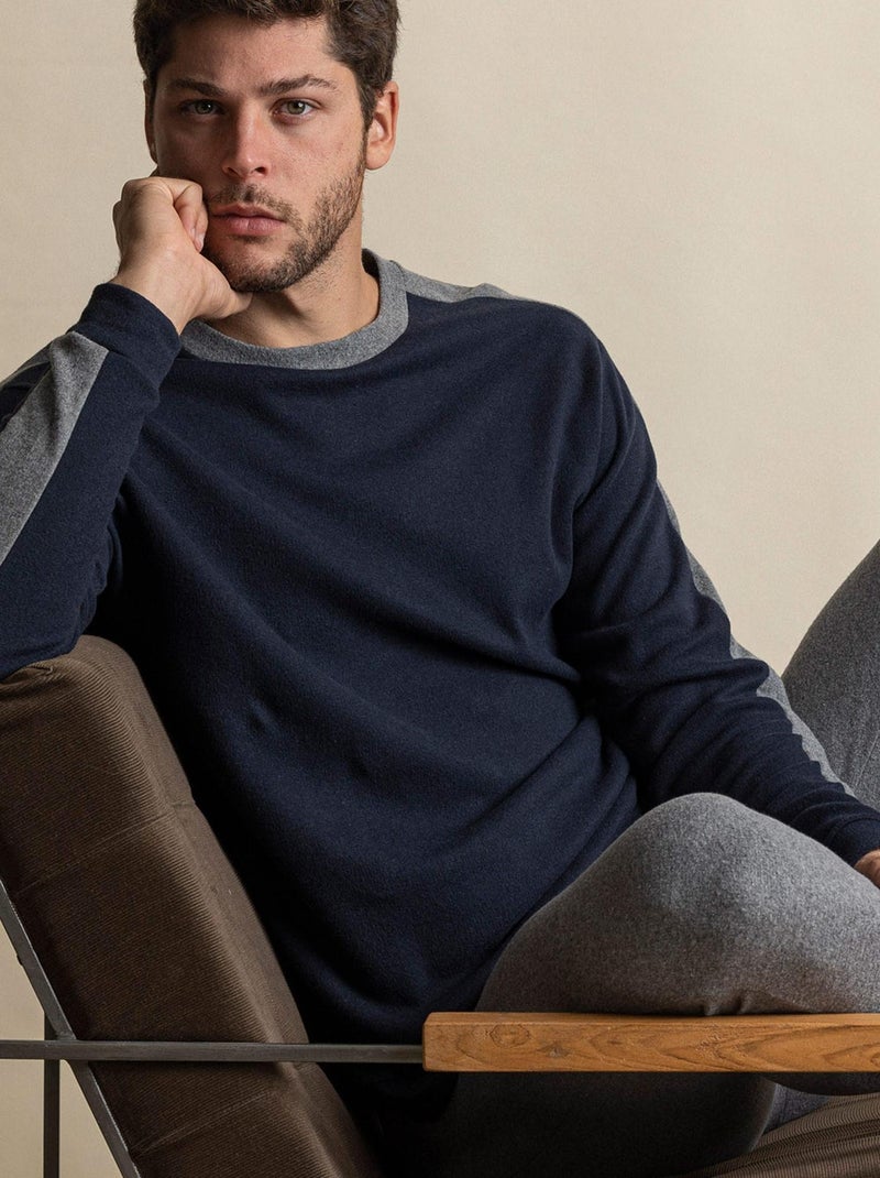 ADMAS MAGNIFIC Pijama Manga Larga Solid para Hombre Azul marino - Kiabi