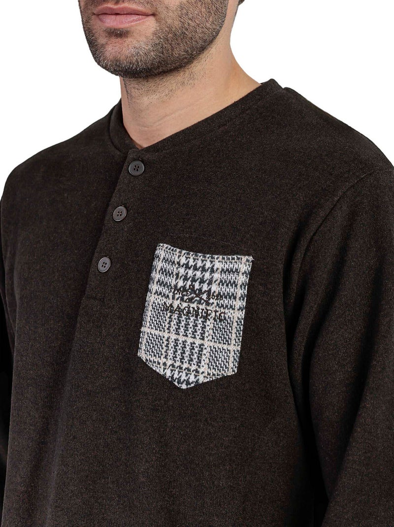 ADMAS MAGNIFIC Pijama Manga Larga Tapeta Americano para Hombre Marrón - Kiabi