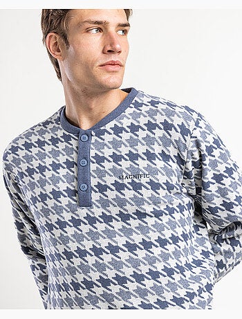 ADMAS MAGNIFIC Pijama Manga Larga Tapeta Blue Milano para Hombre