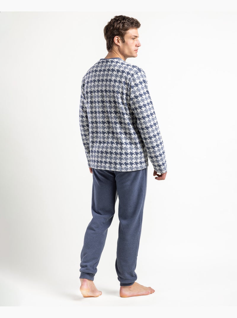 ADMAS MAGNIFIC Pijama Manga Larga Tapeta Blue Milano para Hombre Azul - Kiabi