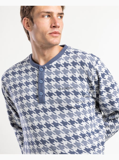 ADMAS MAGNIFIC Pijama Manga Larga Tapeta Blue Milano para Hombre - Kiabi