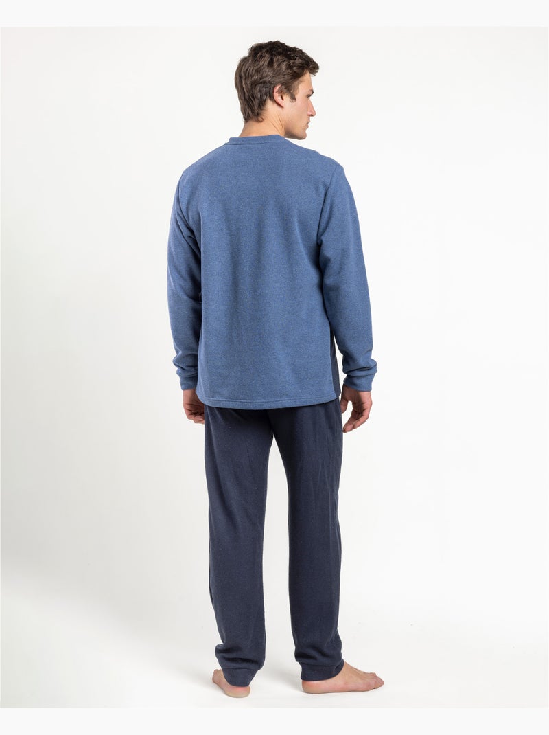 ADMAS MAGNIFIC Pijama Manga Larga Tapeta Diamonds para Hombre Azul - Kiabi