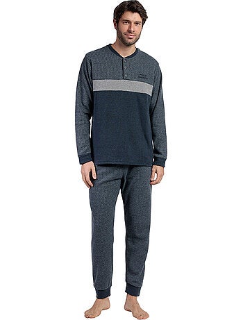 ADMAS MAGNIFIC Pijama Manga Larga Tapeta Grigio para Hombre