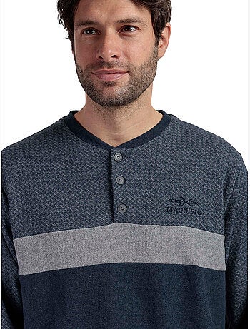 ADMAS MAGNIFIC Pijama Manga Larga Tapeta Grigio para Hombre