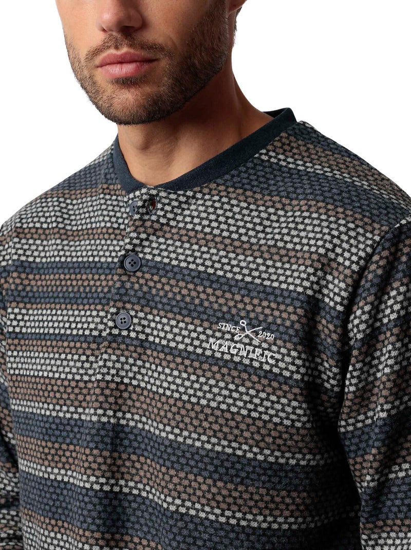 ADMAS MAGNIFIC Pijama Manga Larga Tapeta Magno para Hombre Azul marino - Kiabi