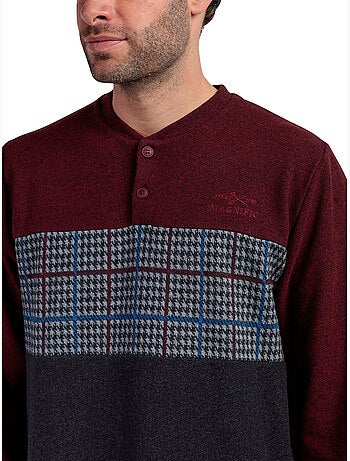ADMAS MAGNIFIC Pijama Manga Larga Tapeta Royals para Hombre