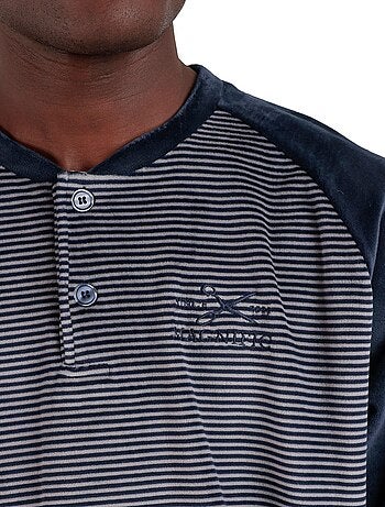 ADMAS MAGNIFIC Pijama Manga Larga Velvet Basic Stripes para Hombre