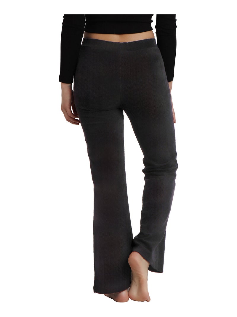 ADMAS Pantalón Elástico Largo Campana Corduroy para Mujer Negro - Kiabi