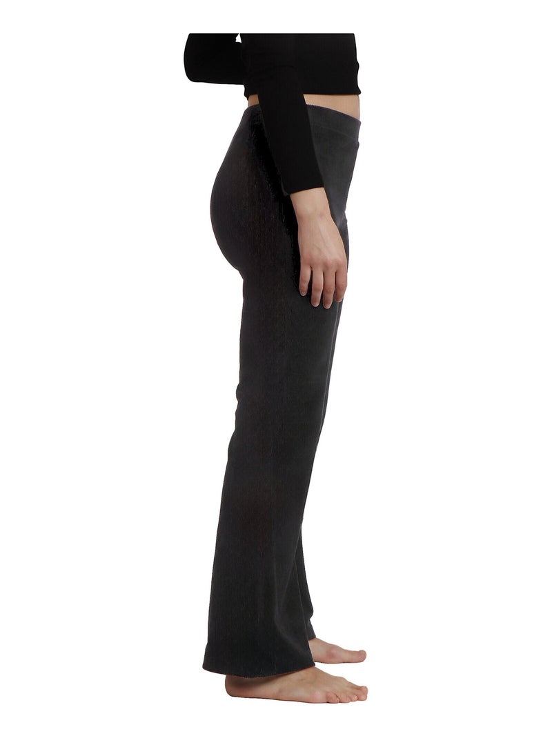 ADMAS Pantalón Elástico Largo Campana Corduroy para Mujer Negro - Kiabi