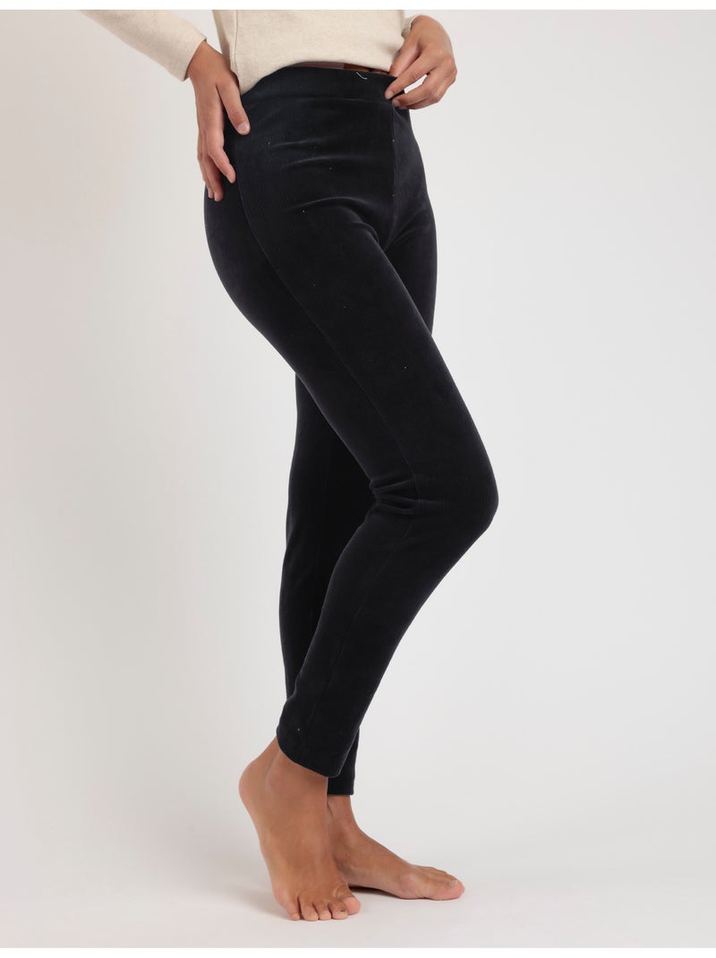 ADMAS Pantalón Elástico Largo Corduroy para Mujer Negro - Kiabi