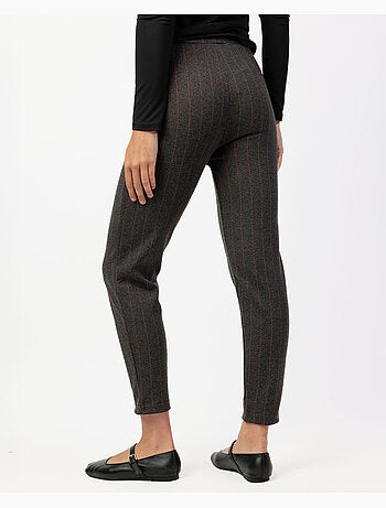 ADMAS Pantalón Elástico Largo Diplomático Rayas para Mujer