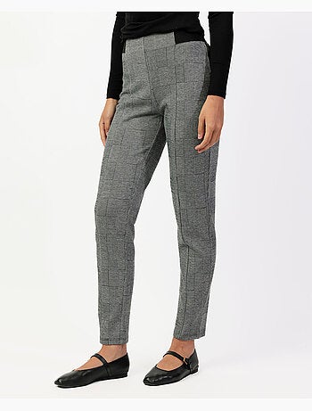 ADMAS Pantalón Elástico Largo Grey Checked para Mujer