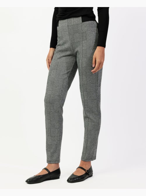 ADMAS Pantalón Elástico Largo Grey Checked para Mujer - Kiabi