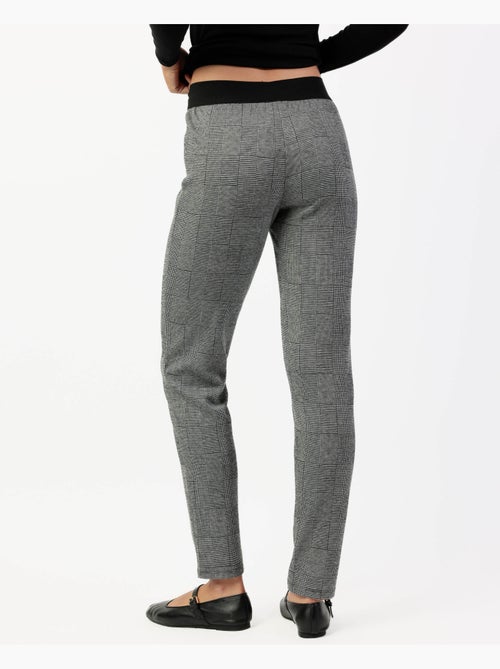 ADMAS Pantalón Elástico Largo Grey Checked para Mujer - Kiabi