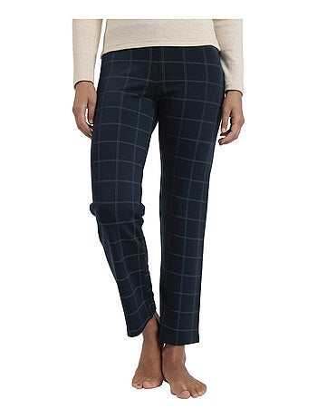 ADMAS Pantalón Elástico Largo Navy Checks para Mujer