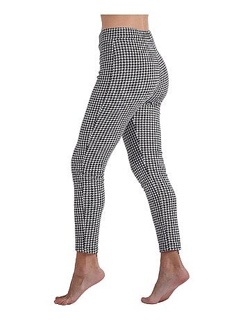 ADMAS Pantalón Elástico Largo Pata de Gallo para Mujer