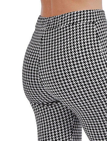 ADMAS Pantalón Elástico Largo Pata de Gallo para Mujer