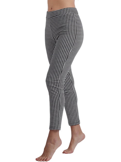 ADMAS Pantalón Elástico Largo Pata de Gallo para Mujer - Kiabi