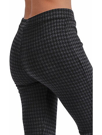 ADMAS Pantalón Elástico Largo Pata de Gallo para Mujer