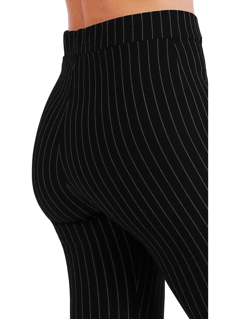 ADMAS Pantalón Elástico Largo Raya Diplomática para Mujer Negro - Kiabi