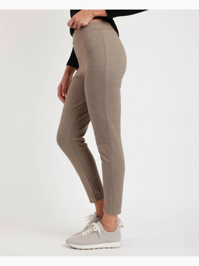 ADMAS Pantalón Elástico Largo Spiga para Mujer Beige - Kiabi