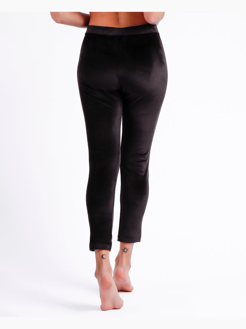 ADMAS Pantalón Elástico Largo Terciopelo para Mujer Negro - Kiabi