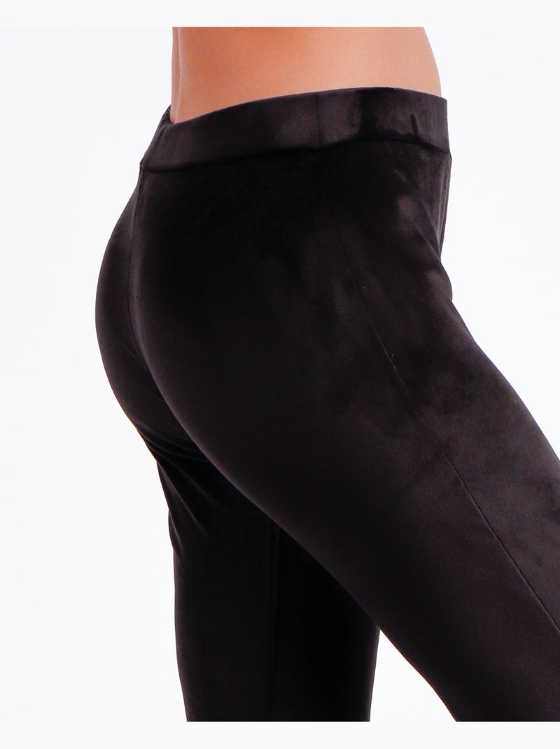 ADMAS Pantalón Elástico Largo Terciopelo para Mujer Negro - Kiabi