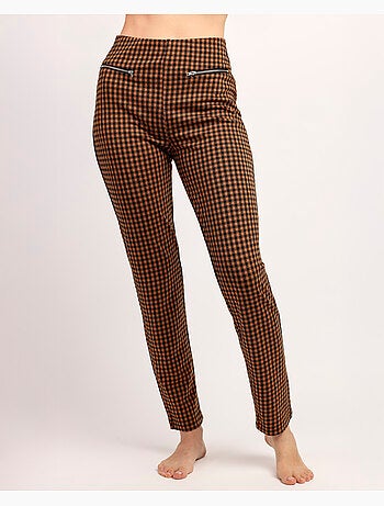 ADMAS Pantalón Elástico Largo Vichy para Mujer