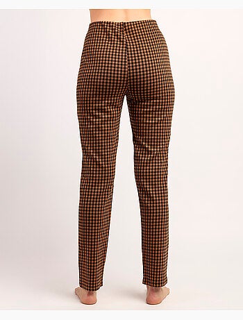 ADMAS Pantalón Elástico Largo Vichy para Mujer