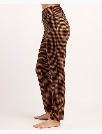 ADMAS Pantalón Elástico Largo Vichy para Mujer
