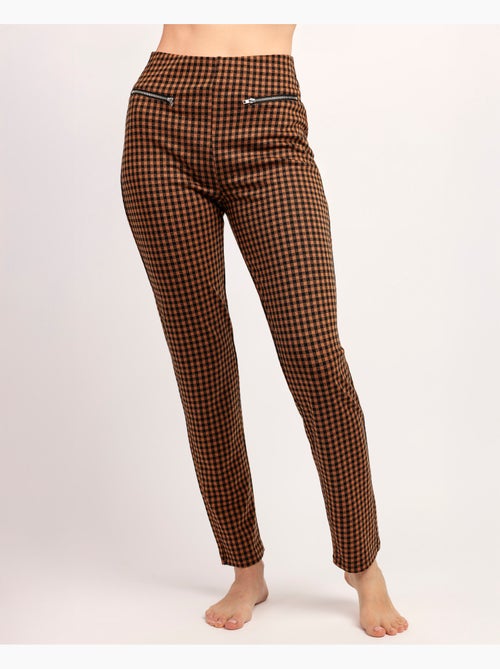 ADMAS Pantalón Elástico Largo Vichy para Mujer - Kiabi ADMAS Pantalón Elástico Largo Vichy para Mujer - Kiabi