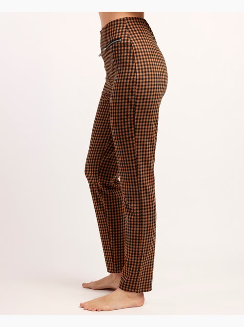 ADMAS Pantalón Elástico Largo Vichy para Mujer - Kiabi ADMAS Pantalón Elástico Largo Vichy para Mujer - Kiabi