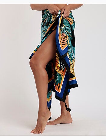 ADMAS Pareo Hojas Amarillas para Mujer