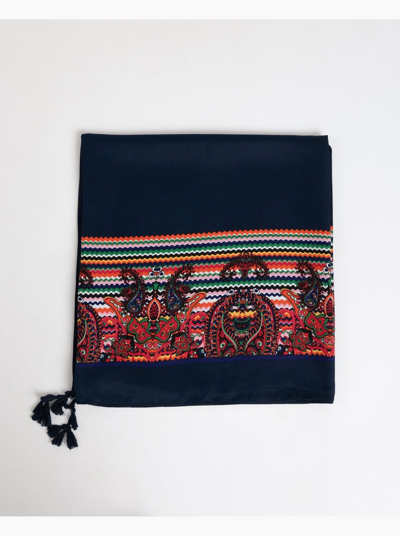 ADMAS Pareo Paisley Picunelas para Mujer Azul marino - Kiabi