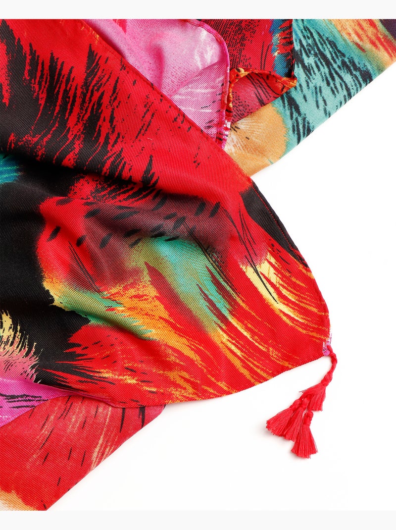ADMAS Pareo Plumas Tropical para Mujer Multicolor - Kiabi