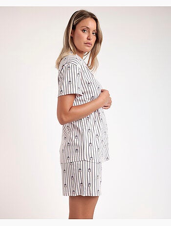 ADMAS Pijama Abierto Manga Corta Beach Life para Mujer