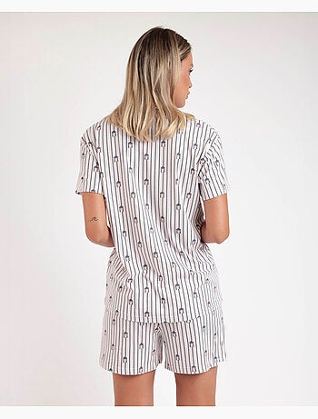 ADMAS Pijama Abierto Manga Corta Beach Life para Mujer