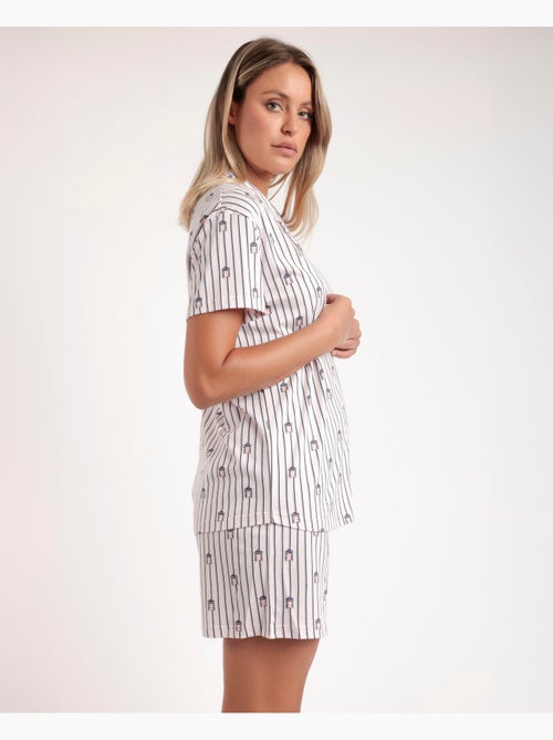 ADMAS Pijama Abierto Manga Corta Beach Life para Mujer - Kiabi