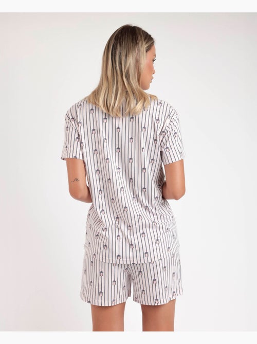 ADMAS Pijama Abierto Manga Corta Beach Life para Mujer - Kiabi