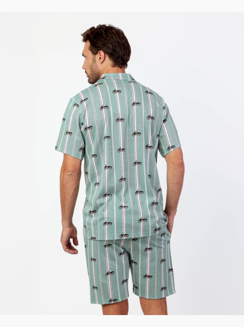 ADMAS Pijama Abierto Manga Corta Kings Of The Road para Hombre Verde - Kiabi