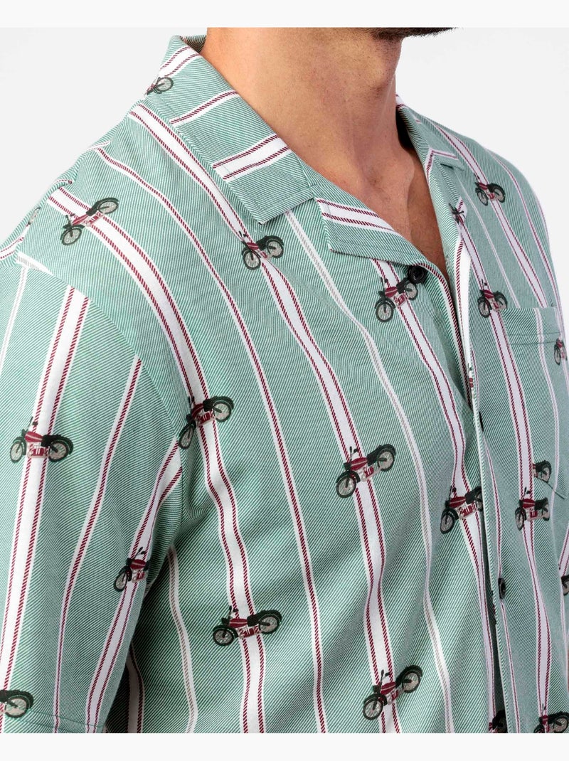 ADMAS Pijama Abierto Manga Corta Kings Of The Road para Hombre Verde - Kiabi