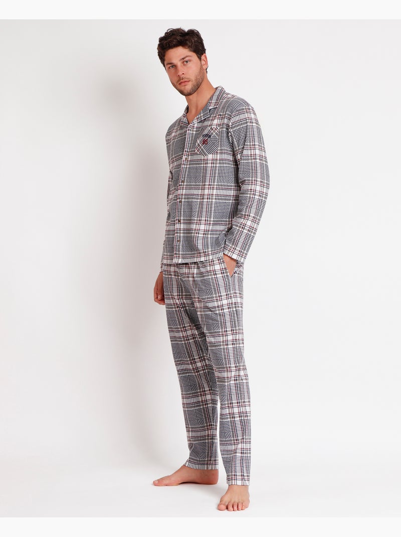 ADMAS Pijama Abierto Manga Larga Boston para Hombre Beige - Kiabi